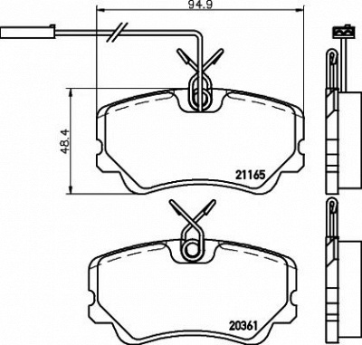 HELLA PAGID 8db355018051 -  Комплект тормозных колодок, дисковый тормоз
